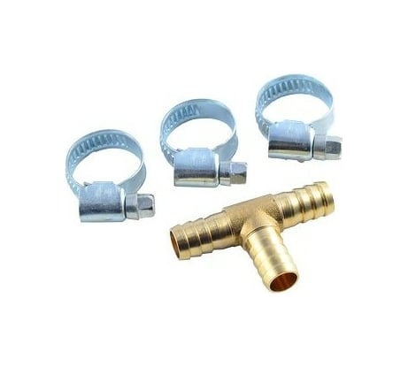 Разветвитель T-образный елочка 10 мм с хомутами ROCKFORCE RF-E102-6/3(1785)