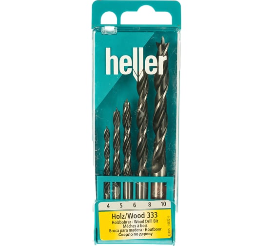 Набор спиральных свёрл по дереву (5 шт; 4-10 мм) Heller TD16872 1