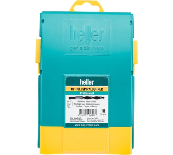 Набор спиральных сверл по дереву CV (10 пр; 3-12 мм) Heller TD24646