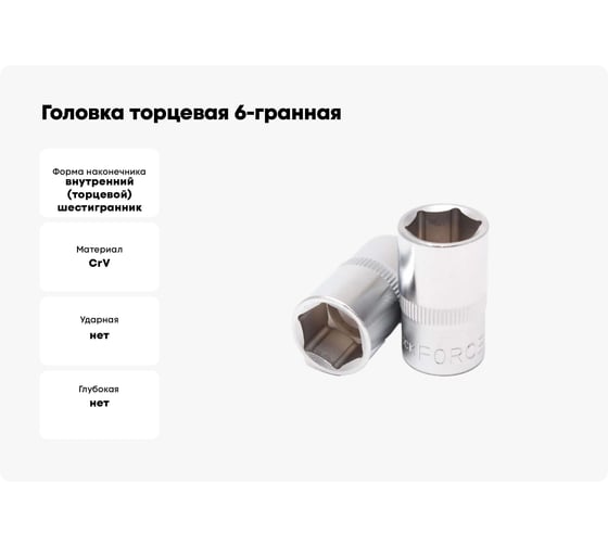 Головка торцевая 6-гранная (12х28 мм; 3/8DR) ROCKFORCE RF-53512 RF-53512(8561)