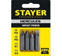 Биты для ударной отвертки HERCULES (4 шт; 36 мм) Stayer 25667-S4_z01