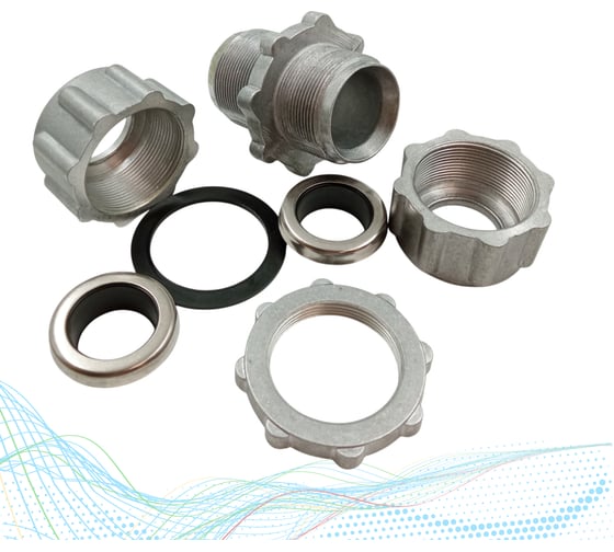 Фитинг проходной двухсторонний для соединения двух труб через стенку, с обжимным уплотнением ArTorq PD40S-A