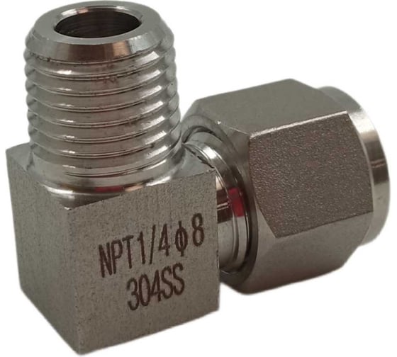 Фитинг пневматический угловой, резьба 1/4", тип резьбы: трубная NPT ArTorq FA-LOM-08-10NN