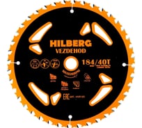 Диск пильный Vezdehod 184х16 мм, 40Т, 18º reverse Hilberg HVR185