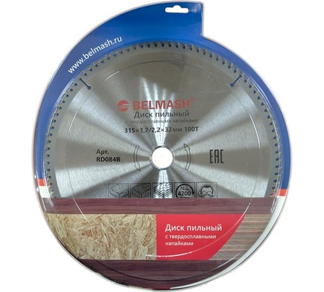 Диск пильный по ламинату (315х32х3.4/2.2 мм; Z100) Белмаш RD084B