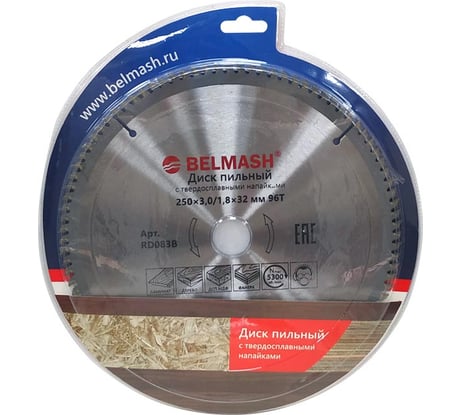 Диск пильный по ламинату (250х32х3.0/1.8 мм; Z96) Белмаш RD083B