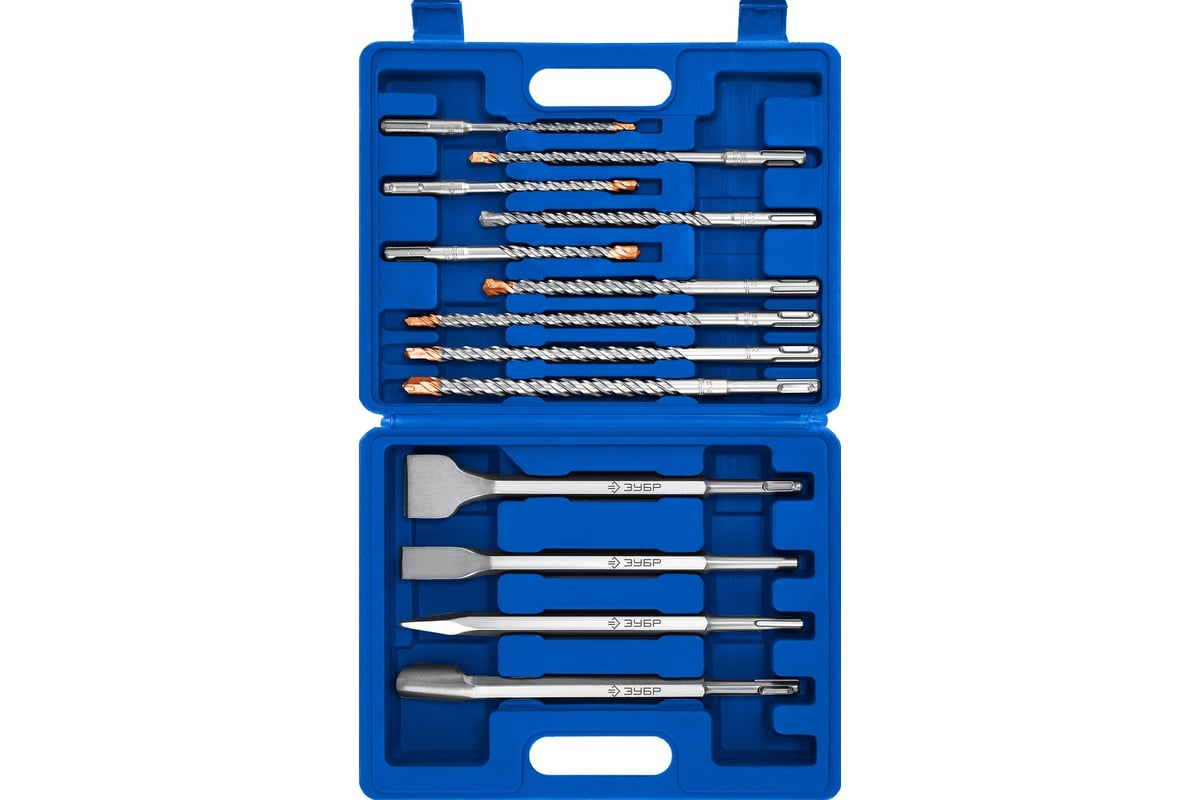 Набор зубил и буров ЗУБР Профессионал SDS-Plus, 13 шт 29360-H13_z01 ...