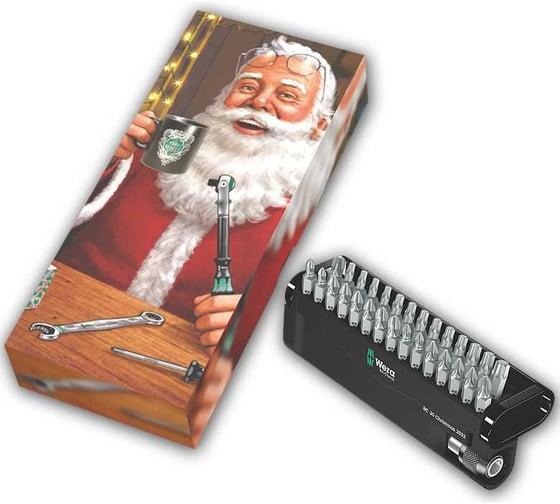 Набор бит c битодержателем Christmas 2023 Bit-Check 30 предметов, 1/4", PH/PZ/TX, 10 упаковок WERA WE-135809 1