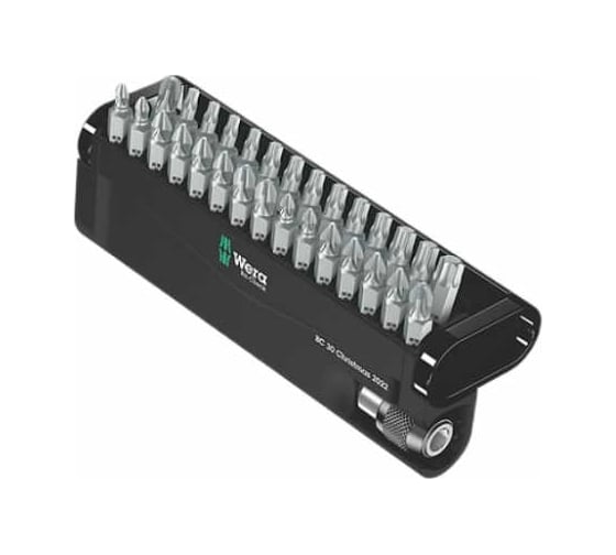 Набор бит c битодержателем Christmas 2023 Bit-Check 30 предметов, 1/4", PH/PZ/TX, 10 упаковок WERA WE-135809