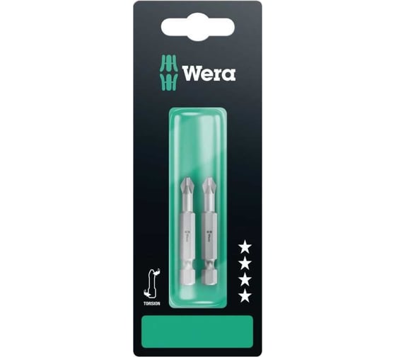 Набор бит торсионных 851/4 TZ PH SB 1/4", PH1x50 мм, 2 шт WERA WE-134380 1