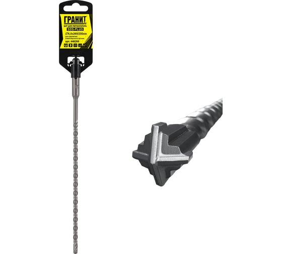 Бур Quadro-X (6.0х260/200 мм; SDS-plus) ГРАНИТ 446260 1