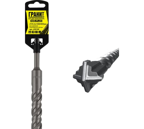 Бур Quadro-X (25.0х1000/950 мм; SDS-plus) ГРАНИТ 425100