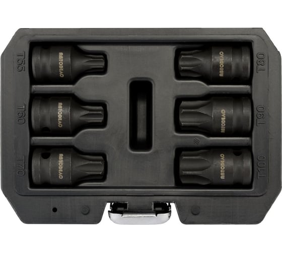 Набор ударных головок (6 шт; T55-T100; 1/2DR) АвтоDело 40194