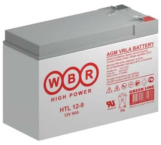 Аккумуляторная батарея WBR HTL12-9 12В, 9 Ач УТ-00000282