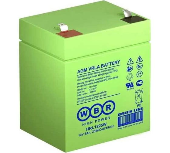 Аккумулятор для ИБП WBR HRL1225W 12В, 5.8 Ач УТ-00000267