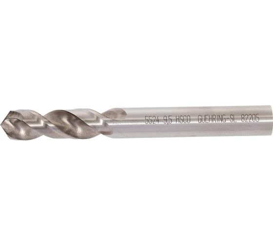 Сверло тип GU500DZ (9.5 мм, DIN1897, HSCO, без покрытия) Guhring  5524 9,500