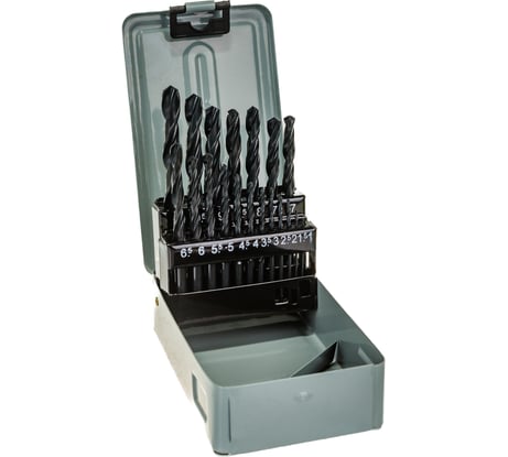 Набор сверл по металлу (19 пр, 1-10 мм, HSS) металлический кейс STHOR 22190