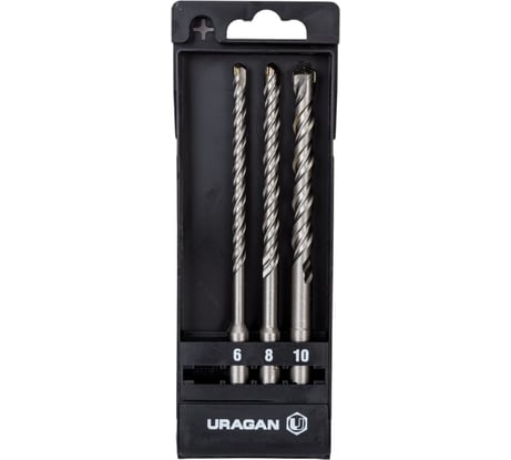 Набор буров по бетону SDS-Plus (3 шт; 6-10х160 мм) Uragan 29311-H3