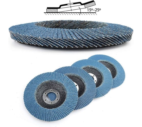 Лепестковый шлифовальный круг 125 мм, P60, 10 шт Vitatools FD-PZm-15000-125-P60-10