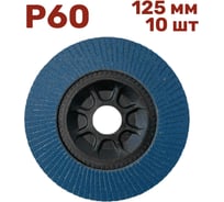 Лепестковый шлифовальный круг 125 мм, P60, 10 шт Vitatools FD-PZ-15000-125-P60-10