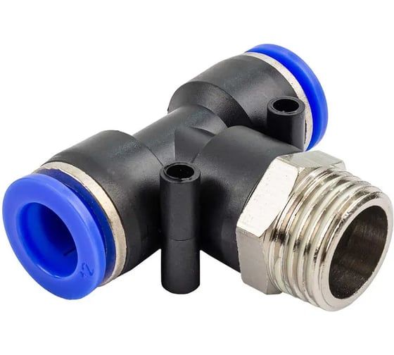 Фитинг Т-образный с наружной резьбой (12 мм; 1/2") для пластиковых трубок ROCKFORCE RF-SPB12-04(2078)