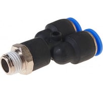 Фитинг Y-образный с наружной резьбой (10 мм; 1/4") для пластиковых трубок ROCKFORCE RF-SPX10-02(2365)