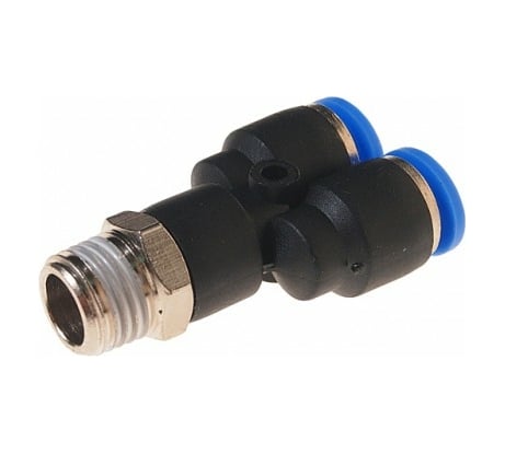 Фитинг Y-образный с наружной резьбой (8 мм; 1/4") для пластиковых трубок ROCKFORCE RF-SPX08-02(2356)