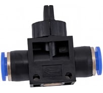 Фитинг с краном 8x8 мм для пластиковых трубок ROCKFORCE RF-SHVFF08-08