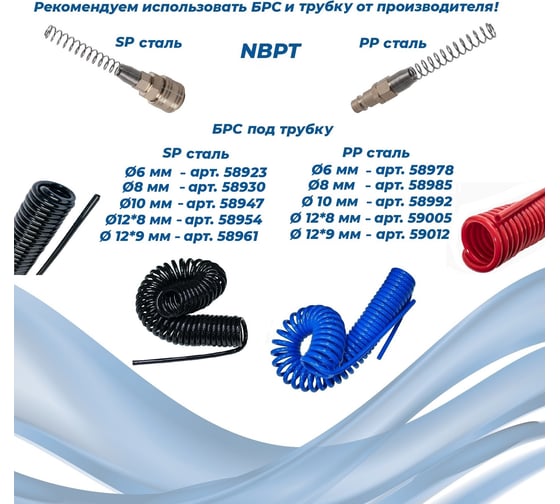Быстроразъемное соединение (брс) европа под трубку 8-5 мм sp сталь NBPT 58930