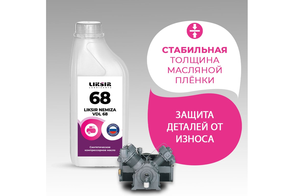 Компрессорное синтетическое масло на основе РАО NEMIZA VDL 68 1 л ...