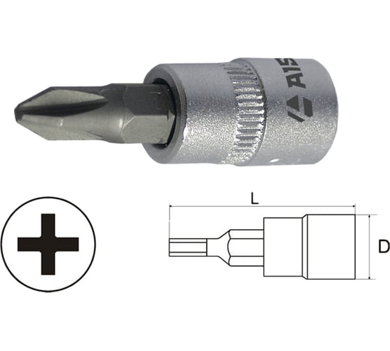 Головка-бита Aist Philips PH.3 1/4" зеркальная 240103P-B-X 00-00024388 1