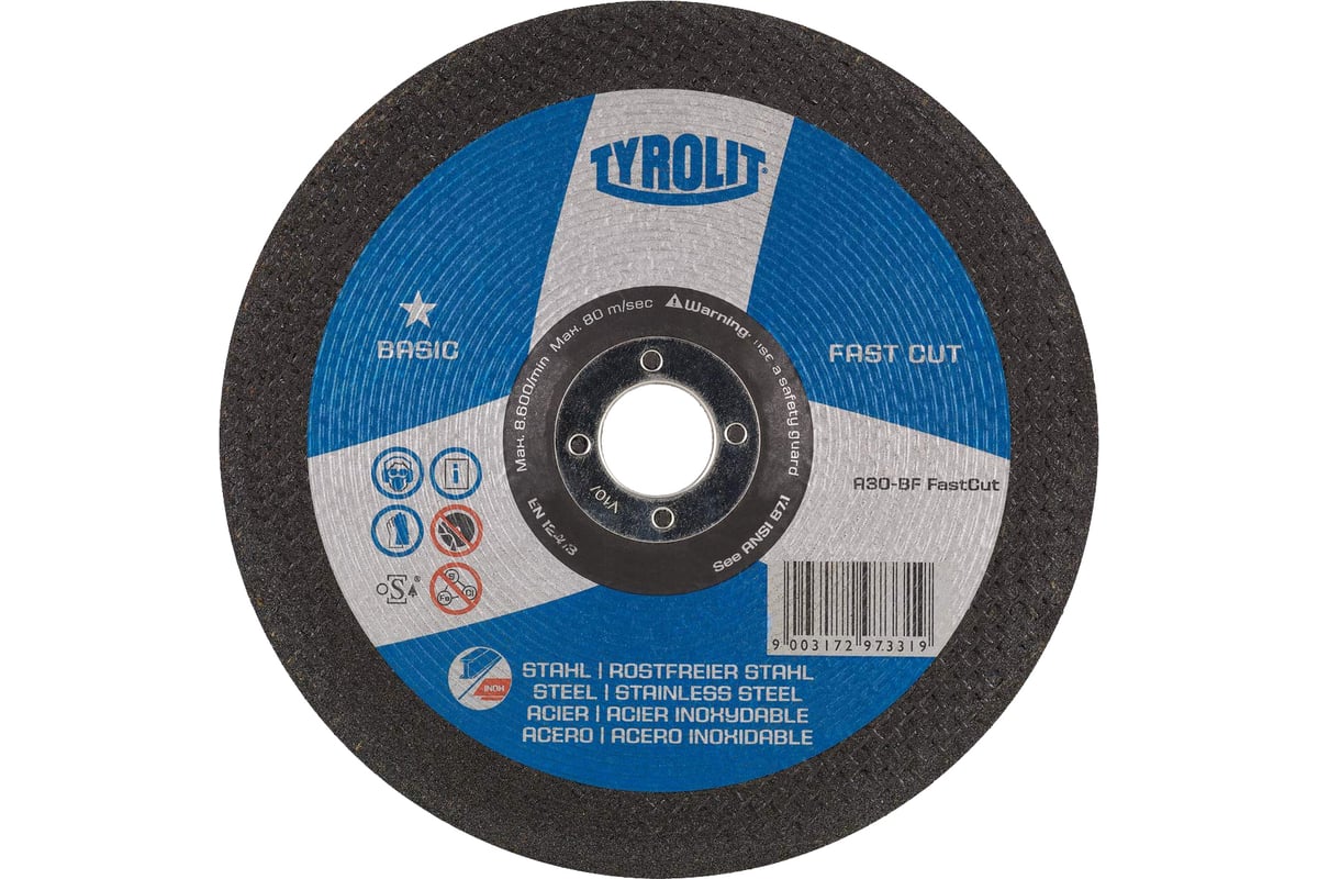 Шлифовальный диск 2в1 металл/нержавейка Tyrolit Basic Fast Cut А30-BF ...