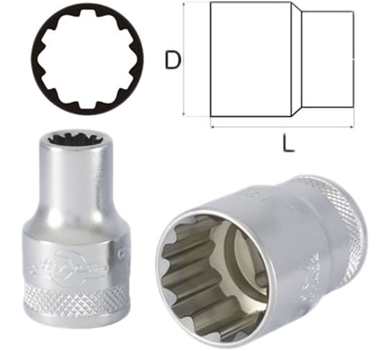 Головка Aist 15 мм 19/32" 1/2" "ML" 411415 00-00002872