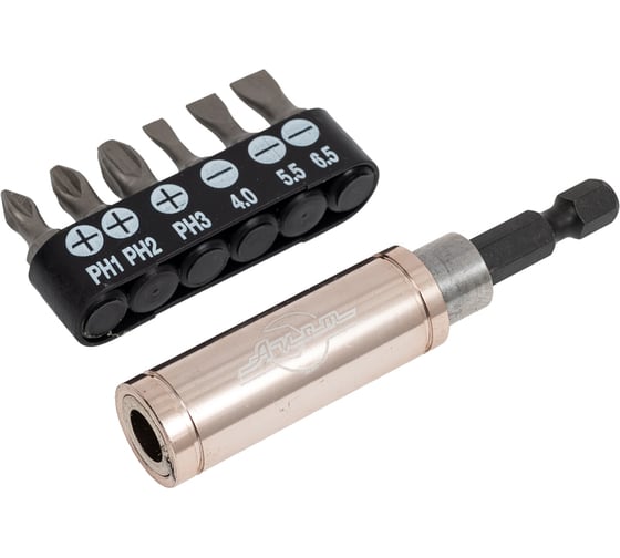 Магнитный улавливающий держатель бита и шурупа Aist в наборе с битами 7 предметов 1010207 00-00003594 1