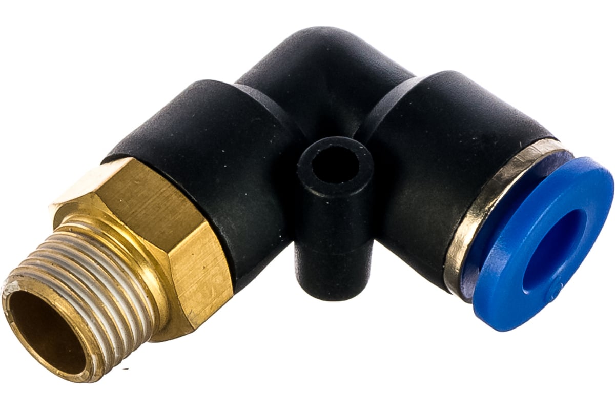 Фитинг угловой для пластиковых трубок (6мм; 1/8М) ROCKFORCE RF-SPL06-01 ...