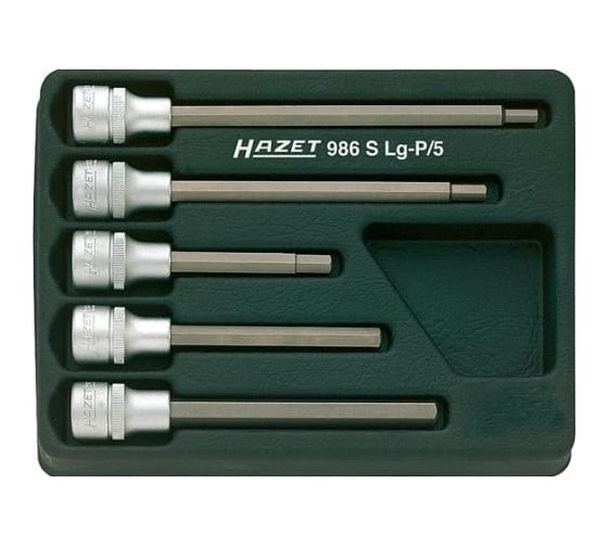 Набор головок с шестигранной вставкой 1/2", 5 предметов HAZET 986SLG-P/5