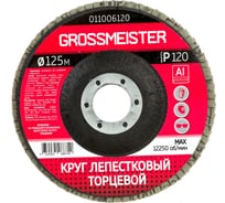 Круг лепестковый торцевой (125 мм, Р120) GROSSMEISTER 011006120