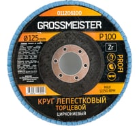 Круг лепестковый торцевой (125 мм, Р100) GROSSMEISTER 011206100