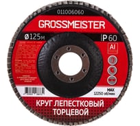 Круг лепестковый торцевой (125 мм, Р60) GROSSMEISTER 011006060