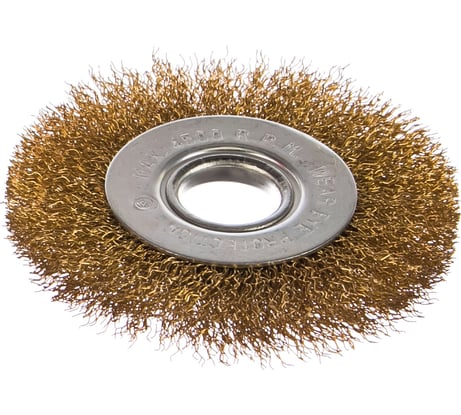 Щетка-крацовка дисковая (100 мм, латунированная проволока) для УШМ GROSSMEISTER 021018001