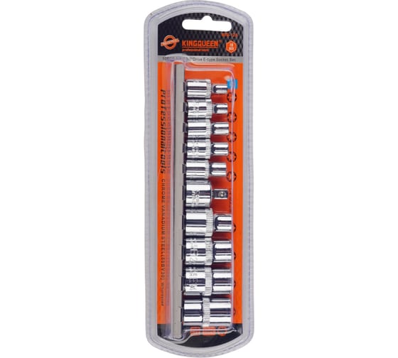 Набор головок E-тип (TORX) 1/4"DR, 3/8"DR, 10 предметов KINGQUEEN WIB-12A 1