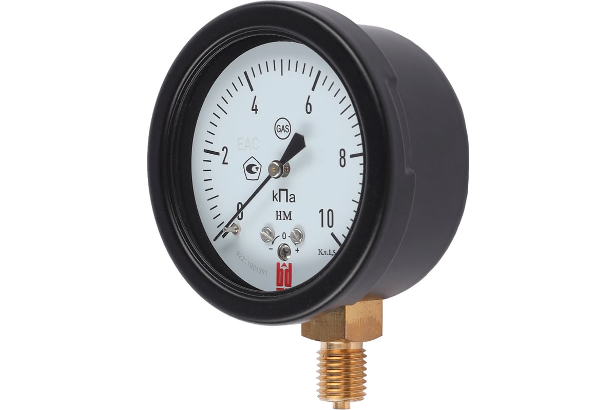 Напоромер НМ 100 Р (0-10) кПа, кл.1.5, G1/2", DIN CASE, черный корпус ...
