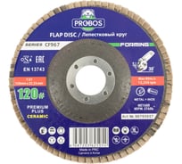 Круг лепестковый торцевой шлифовальный Forming CF967 CERAMIC 125х 22 мм, P120 PROBOS 96765057