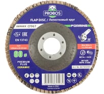Круг лепестковый торцевой шлифовальный Forming CF967 CERAMIC 125х22 мм, P60 PROBOS 96765055