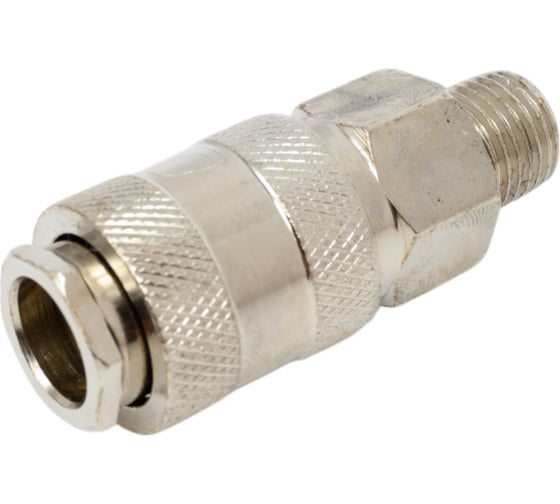 Штуцер мама с наружной резьбой 1/4"M, никелированная сталь Aurora 37363