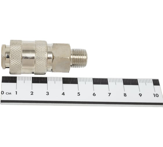 Штуцер мама с наружной резьбой 1/4"M, никелированная сталь Aurora 37363