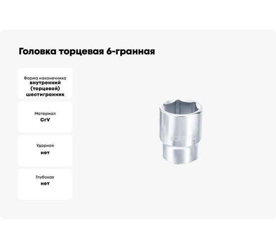 Головка торцевая 6-гранная 22 мм, 3/4"DR TOPTUL BAEA2422