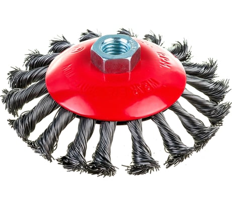 Щетка-крацовка коническая  стальная проволока 125 мм для ушм GROSSMEISTER 021088003