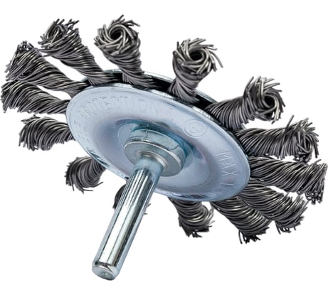 Щетка-крацовка дисковая со шпилькой, стальная проволока, 75 мм GROSSMEISTER 021138001