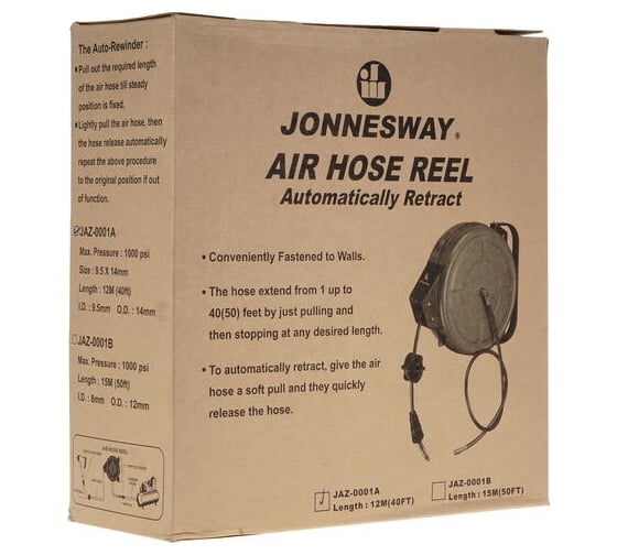 Пневматический шланг на автокатушке Jonnesway JAZ-0001A 12 м 49046 049046